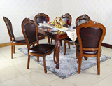 欧式餐桌椅组合 美式实木饭桌长方形桌子1.2米1.8米 配套三包到家