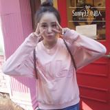 包邮Sunny33小超人林珊珊同款韩国秋季立体SJYP刺绣卫衣