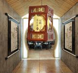 中式古典灯具走廊过道吊灯仿羊皮木艺卧室书房饭店餐厅客厅灯饰
