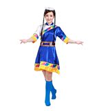 少数民族舞蹈服装节日藏族袍广场舞女装演出服饰表演服短袖大摆裙