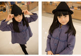 ANDDYWOO女童冬季新款韩版原创设计纯色立领时尚休闲毛呢外套
