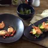 盘子陶瓷餐具创意菜盘西餐盘家用欧式牛排盘子套装日式寿司盘黑色