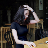 2016夏季纯棉修身显瘦糖果色半袖T恤衫女短袖韩版紧身打底衫上衣