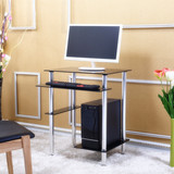 简易台式电脑桌家用 简约时尚办公桌 钢化玻璃小户型电脑台特价