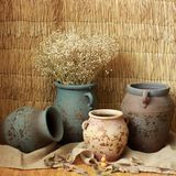 一森 手工陶罐粗陶 复古土陶陶瓷做旧花器仿古花盆花瓶红黑陶装饰