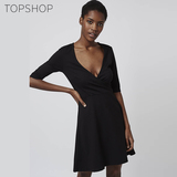 TOPSHOP2016春夏新款修身显瘦V领针织连衣裙10F40JBLK