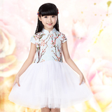 儿童旗袍公主裙夏装 女童中式唐装连衣裙 小孩女孩中国风演出服装