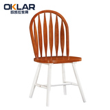 欧式全实木温莎椅特价 美式乡村西餐椅 咖啡厅橡木洽谈彩色椅子