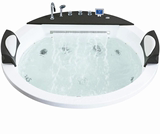 温浴缸1.7米瀑布情侣大浴池亚克力圆形嵌入式双人冲浪按摩恒