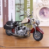 橡树庄园 欧式复古哈雷铁艺摩托车摆件 创意做旧模型车家居摆设