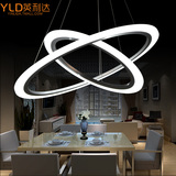 现代led吊灯 北欧简约创意个性办公室吧台餐厅亚克力环形艺术灯具