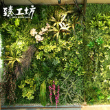 高档垂直绿化仿真植物墙草皮室内装饰假草坪树叶背景墙绿植立体墙