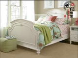 欧式雕花双人床 法式白色床简约实木床1.2米公主床美式乡村儿童床