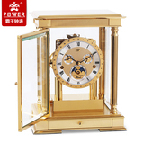 霸王赫姆勒机械台钟纯铜艺术座钟客厅仿古静音时钟欧式创意座摆钟