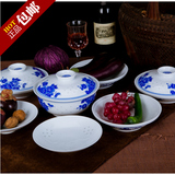 景德镇釉下彩微波炉餐具米饭碗汤碗面碗中式玲珑青花瓷陶瓷碗盖碗