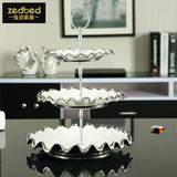 简约果盘三层创意水果盘家居时尚欧式餐厅蛋糕盘多层盘装饰品摆件