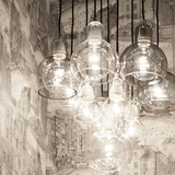 聚尚loft复古小灯泡吊灯艺术玻璃创意餐厅吧台咖啡厅酒吧单头吊灯