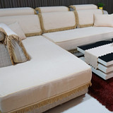 全包实木布艺沙发坐垫套纯色沙发笠沙发垫床笠式定做现代四季款