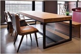 欧美式铁艺复古书桌餐桌防锈做旧办公桌实木写字台会议桌电脑桌
