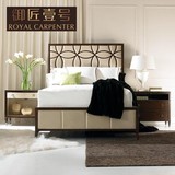 美式简美 高档实木家具 主卧创意时尚1.5 1.8米床布艺软包双人床