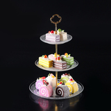 三层水果盘玻璃欧式下午茶点心盘蛋糕盘架糖果盘现代客厅创意果盘