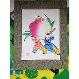 天津杨柳青年画木板宣纸手绘镜心画多子多寿娃娃传统民俗特色礼品