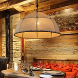 loft美式乡村复古麻绳麻布吊灯个性创意餐厅咖啡厅吧台艺术装饰灯