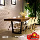桌椅组合咖啡桌办公桌面木板定制茶几乡村复古铁艺实木餐loft美式
