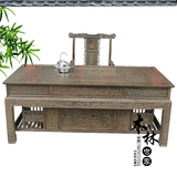古典红木家具纯实木鸡翅木功夫茶台办公茶桌长2米茶台　
