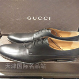Gucci古奇2016新款时尚男鞋正装系带皮鞋 圆头黑色意大利海外正品
