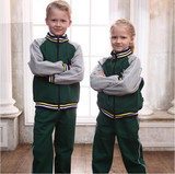 2015款秋季童装运动服 小学生英伦款校服套装绿色