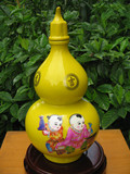 景德镇陶瓷中国红、黄童子葫芦十斤装酒瓶酒坛10斤装收藏批发订做