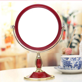 婚庆专用化妆镜 新娘嫁妆台式梳妆镜圆形镜子 红色镜子结婚用品