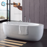 欧式小户型圆形浴缸成人浴缸独立式亚克力1.7米单人保温浴盆家用