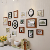 高档实木相片墙 现代欧美式客厅走廊创意相框创意组合照片墙包邮