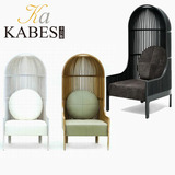 新古典形象椅影楼高背椅实木公主椅 欧式鸟笼椅装饰椅 咖啡厅靠椅