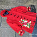 新款冬装女式民族风棉袄刺绣花唐装棉衣外套中长款加厚棉服