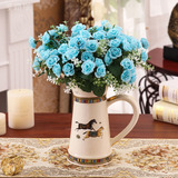 创意时尚落地客厅 欧式简约摆设摆件家居装饰品 陶瓷干花花器花瓶