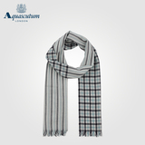Aquascutum/雅格狮丹格纹与条纹混搭羊毛围巾
