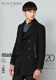 太平鸟男装新款2015 黑色时尚羊毛大衣修身时尚外套大衣B2AA43829