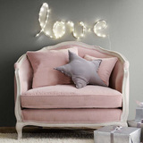 定制实木美式沙发定制沙发单人位粉色沙发可定制厂家直销橡木框架