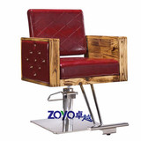 新款欧式复古实木扶手理发椅剪头发椅子美发椅理容椅理发升降椅