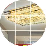 现代长方形水晶灯LED客厅灯金色吸顶灯玻璃灯正方形卧室水晶灯具