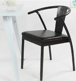 尚休闲奶茶咖啡厅椅创意软垫凳子美式做旧铁艺餐椅办公椅茶吧椅時
