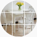 韩式白色实木伸缩餐桌方桌 可折叠小户型饭桌 正方形餐桌椅组合