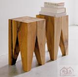 美式时尚圆凳创意实木矮凳简约换鞋凳子松木圆/方几餐凳现代几类