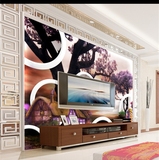 唯美风景3d立体墙纸壁画电视背景墙壁画宾馆酒店走廊客厅壁纸包邮