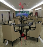 新中式酒店家具售楼处部洽谈接待桌椅组合休闲沙发椅一桌四椅实木