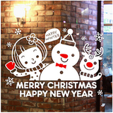 冬季快乐 新年元旦圣诞墙贴纸 店铺橱窗玻璃贴画商场装饰卡通可爱