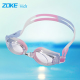 zoke洲克儿童平光泳镜大童透明防水游泳泳镜适合大头围男女童泳镜